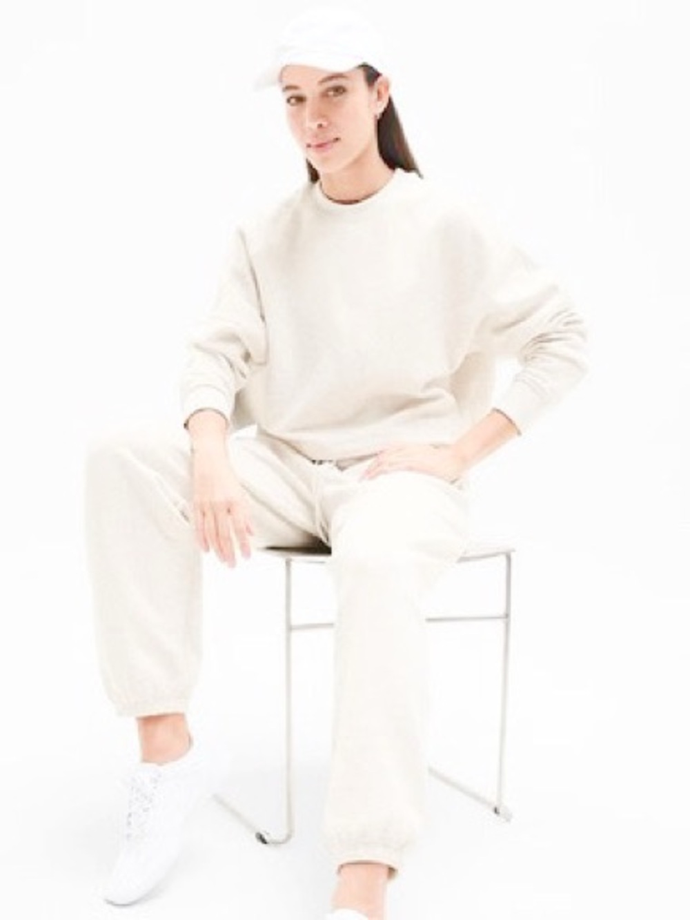 Athleta Cotton Blend Forever fleece Dolman Crop Sweatshirt
